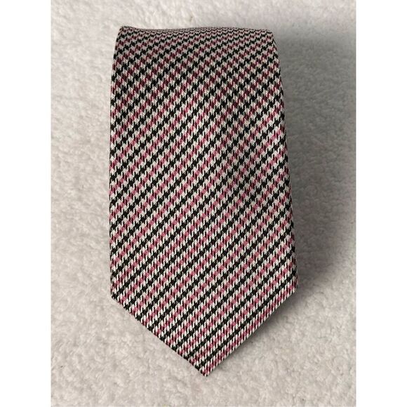 Lauren Ralph Lauren Houndstooth Patterned Silk Tie - Picture 1 of 7